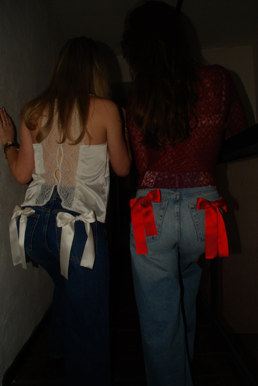 Bow jeans wit