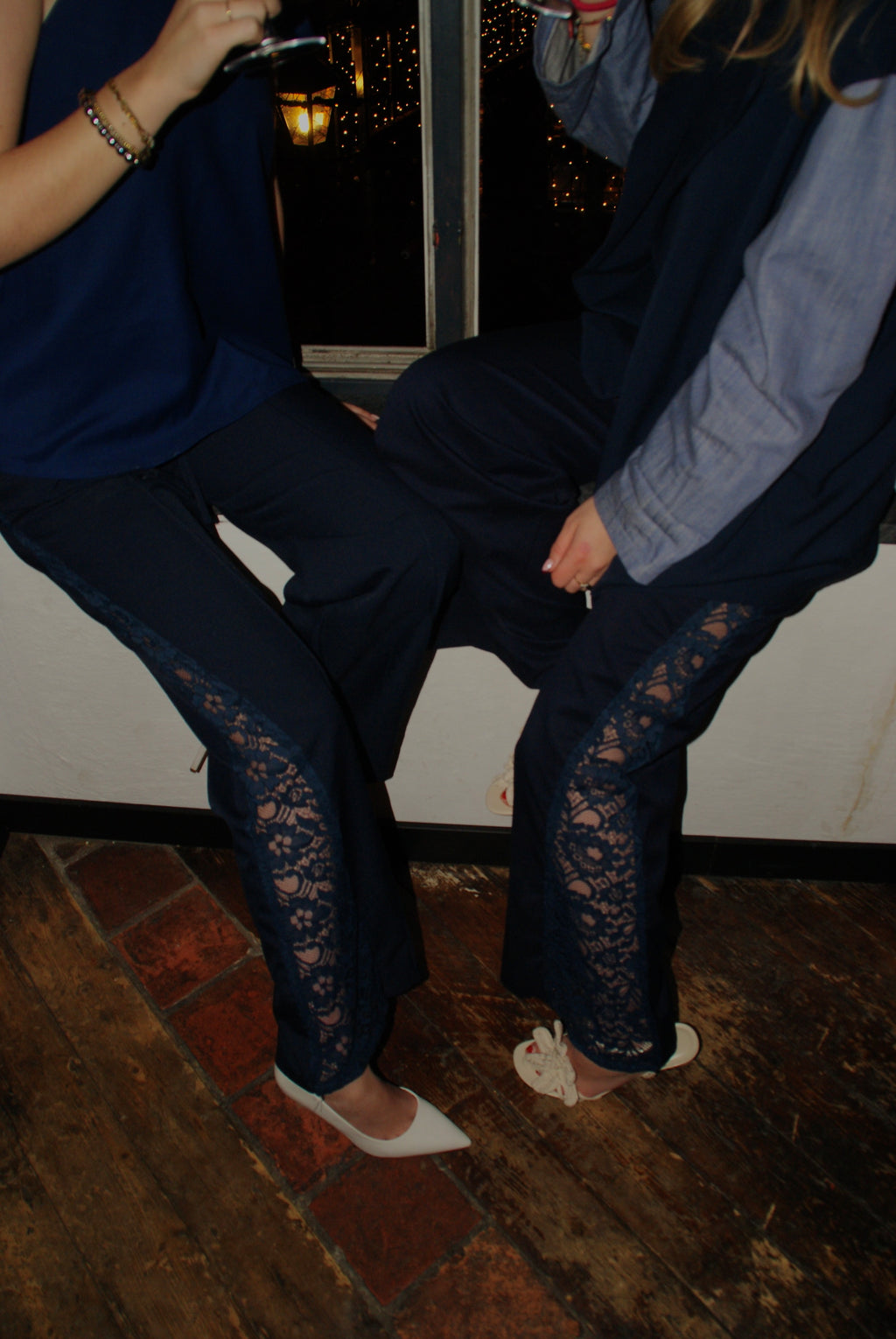 Lace pantalon  donkerblauw