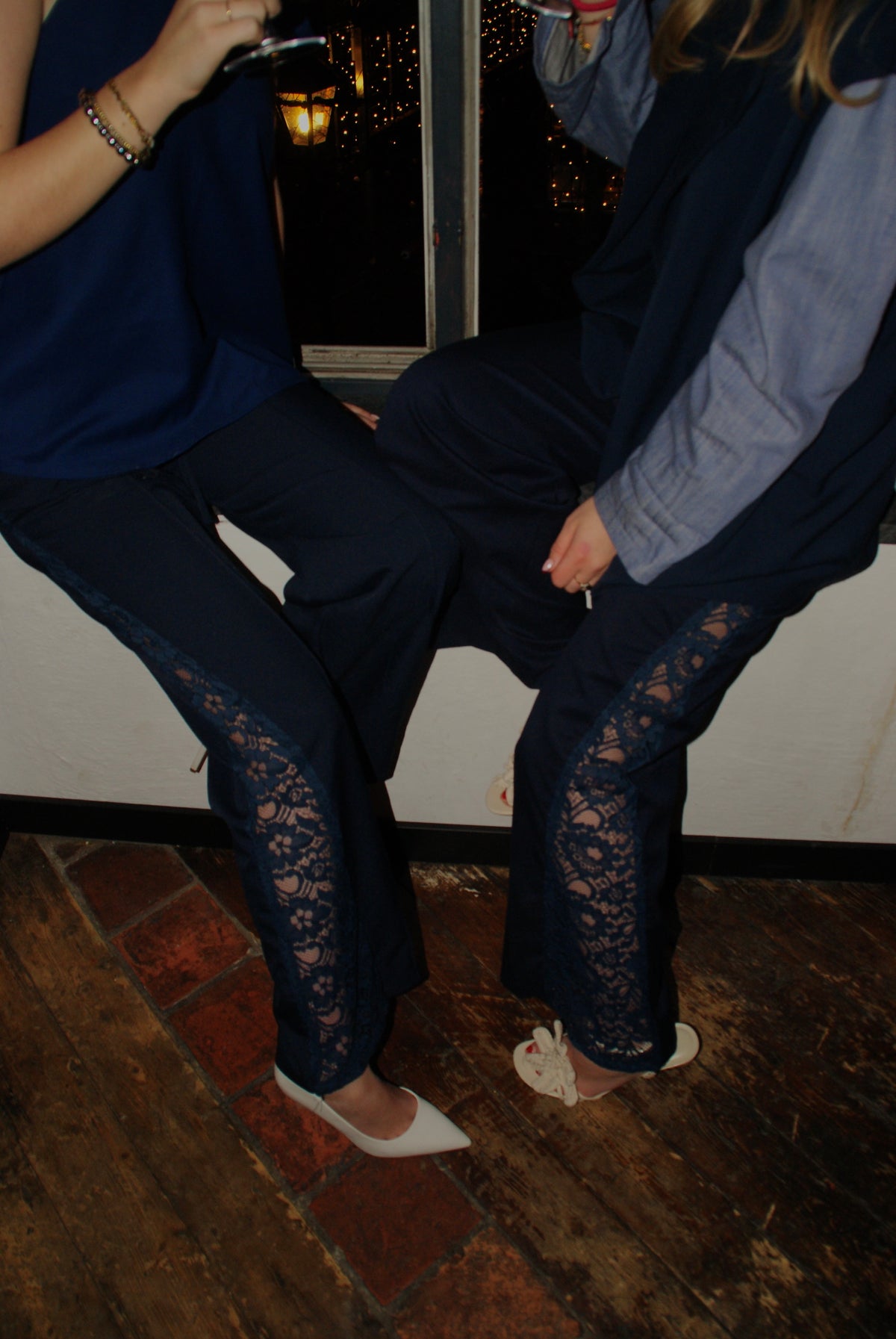 Lace pantalon  donkerblauw