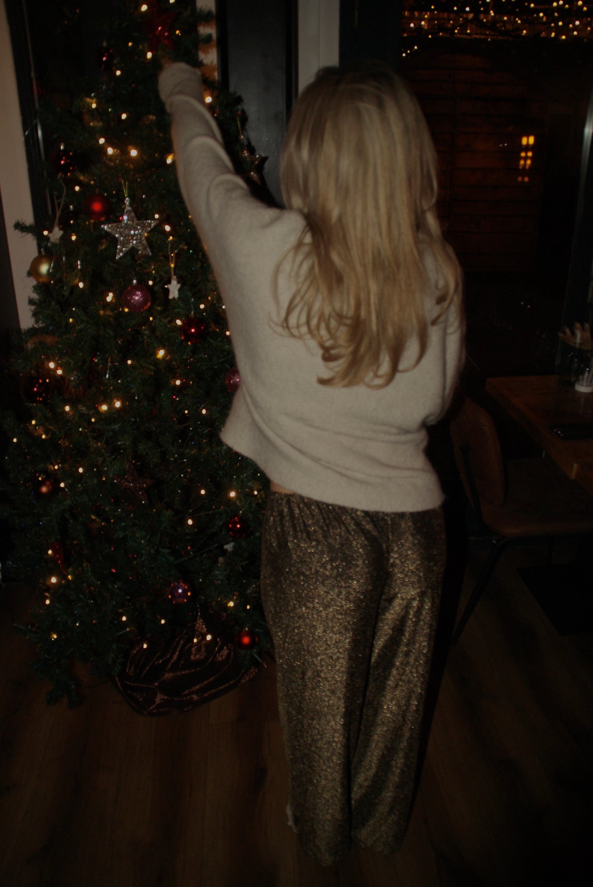 Glitter pantalon goud