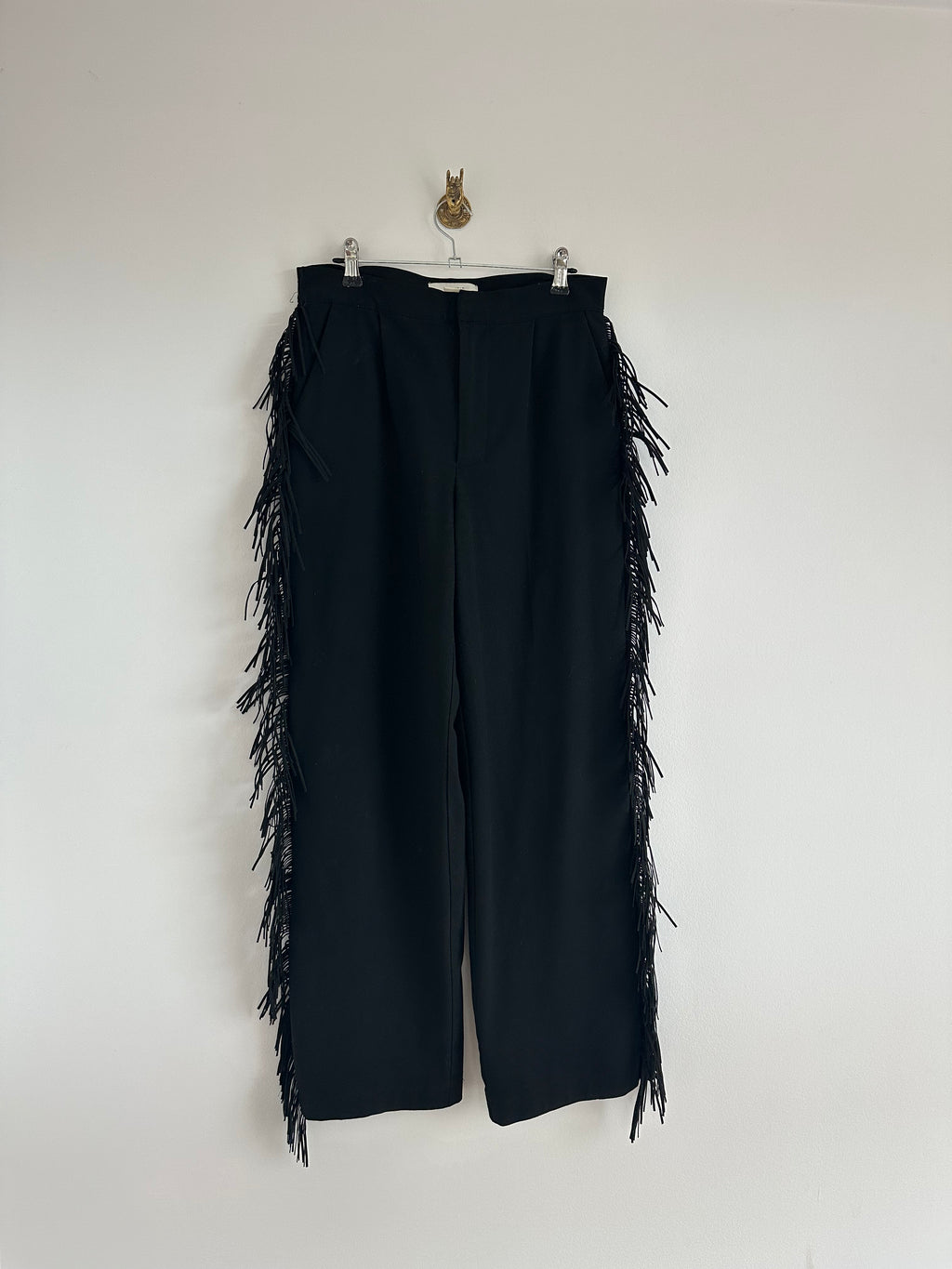 Franje pantalon zwart