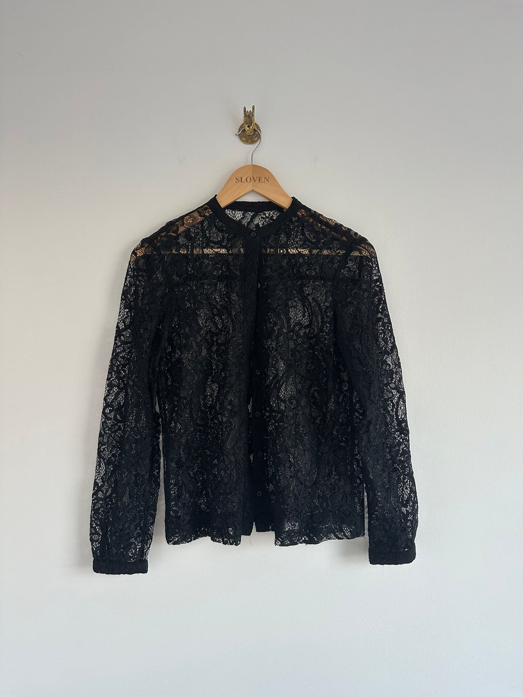 Lace blouse zwart