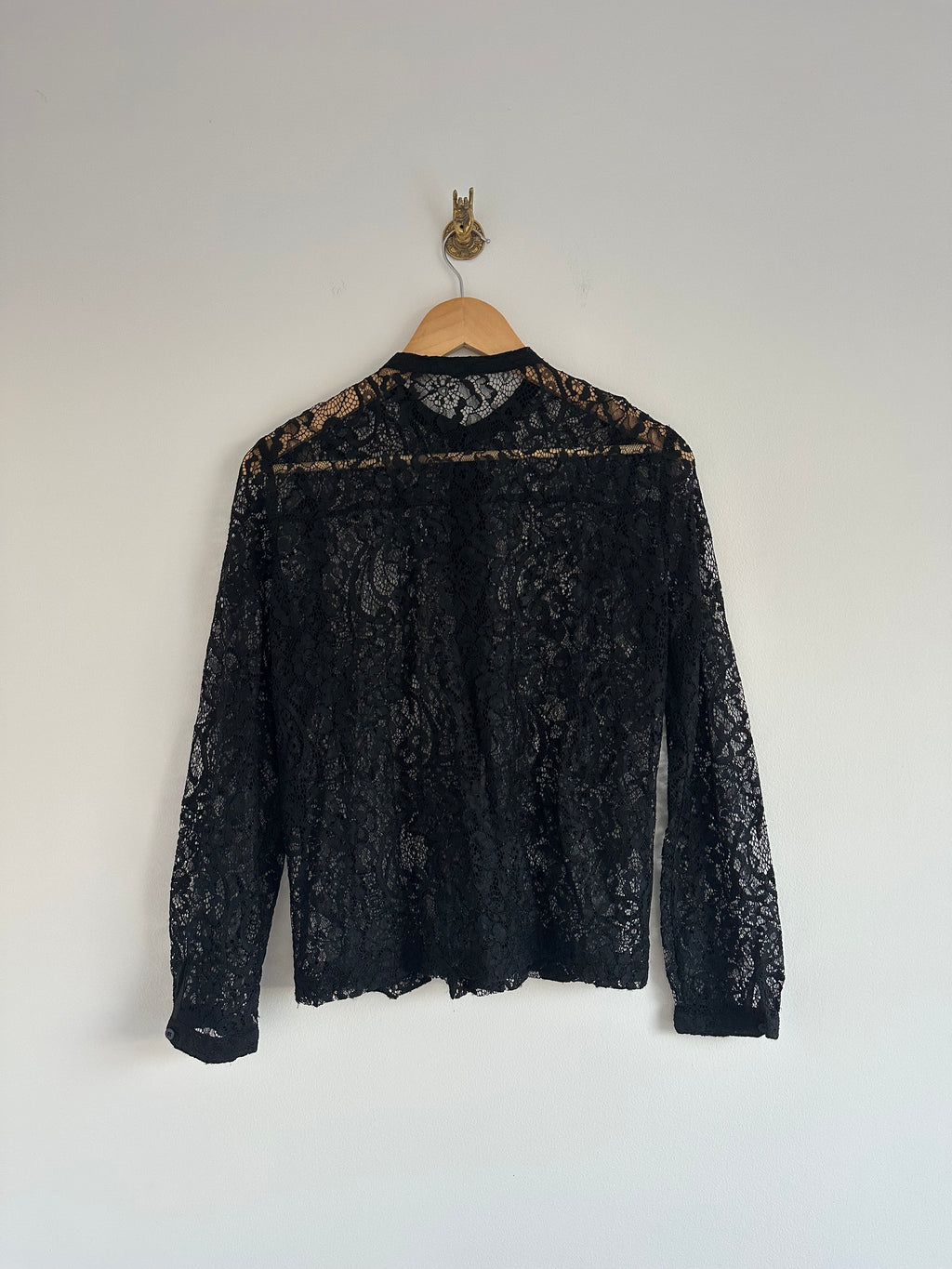 Lace blouse zwart