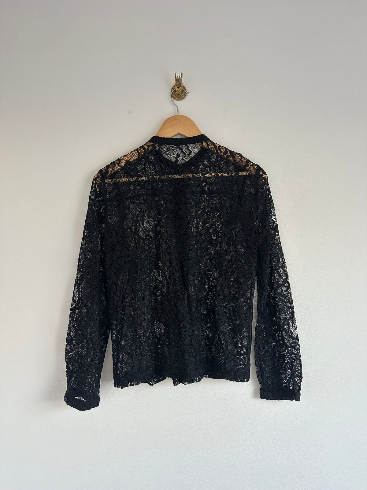 Lace blouse zwart